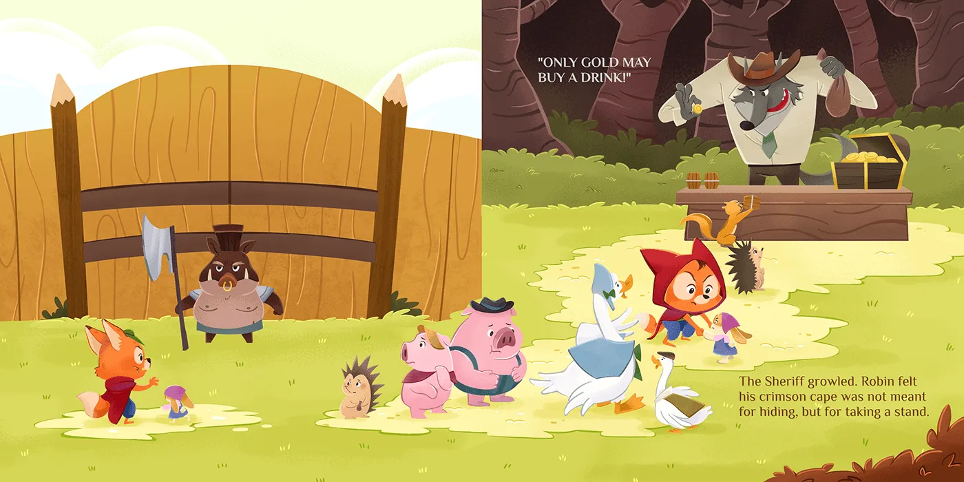 The action peak: a high-energy group composition with many characters interacting.