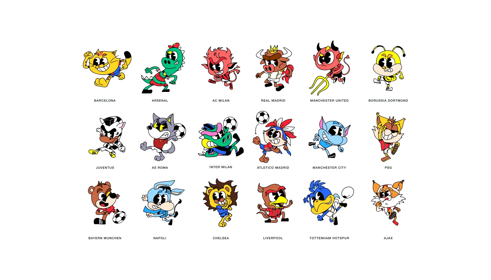 Retro Football Mascots